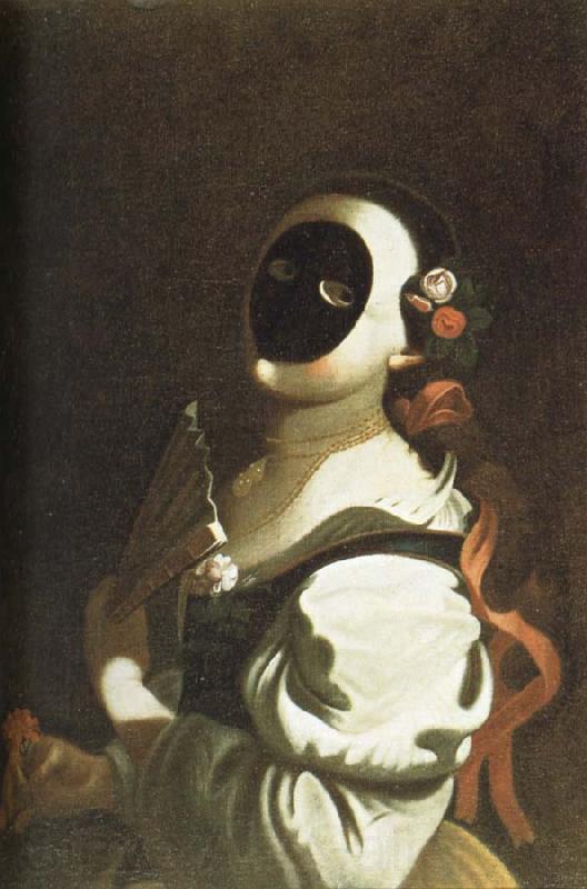 Felice Boscarati Dama con mascherina France oil painting art